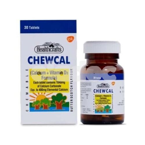 Chewcal Calcium + Vitamin D3 Tablets 400mg