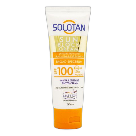 Deu Tech Solotan Sun Block Cream SPF-100, For All Skin Types, 50g