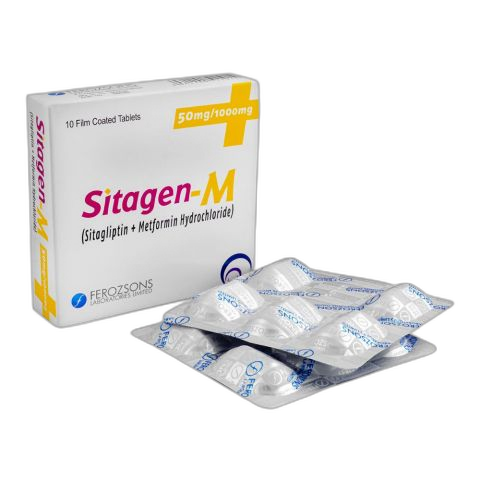 Ferozsons Laboratories Sitagen-M Tablet, 50mg/1000mg, 10-Pack