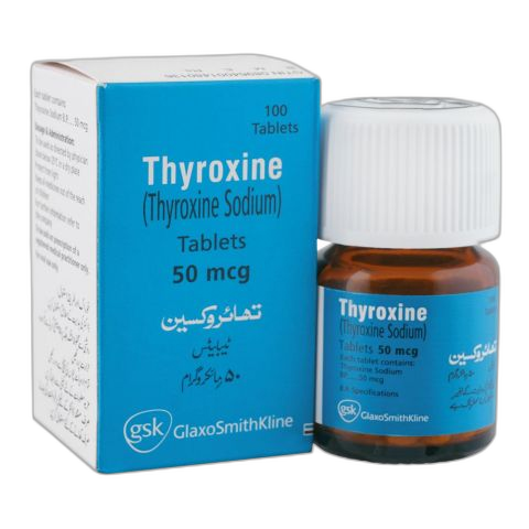 GSK Thyroxine Tablet, 50mcg, 100-Pack