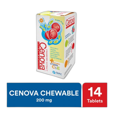 Getz Pharma Cenova Chewable Tablet, Cranberry Extract, 14-Pack