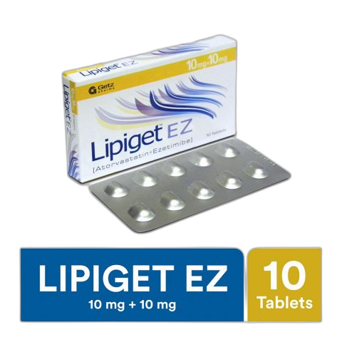 Getz Pharma Lipiget EZ Tablet, 10mg + 10mg, 10-Pack