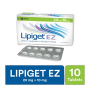 Getz Pharma Lipiget EZ Tablet, 20mg + 10mg, 10-Pack