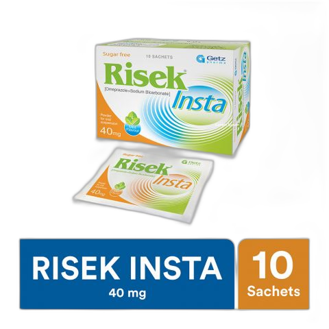 Getz Pharma Risek Insta Sugar-Free Sachet, 40mg, 10-Pack