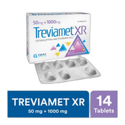 Getz Pharma Treviamet XR Tablet, 50mg+1000mg, 14-Pack