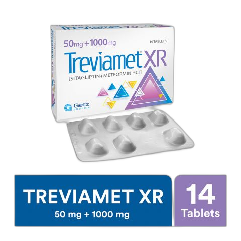 Getz Pharma Treviamet XR Tablet, 50mg+1000mg, 14-Pack