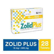Getz Pharma Zolid Plus Tablet, 15mg + 500mg, 28-Pack