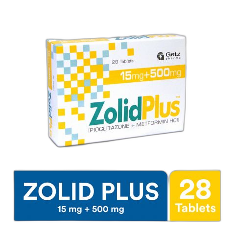 Getz Pharma Zolid Plus Tablet, 15mg + 500mg, 28-Pack