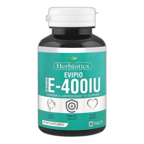 Herbiotics Evipio Vitamin E-400IU Powerful Antioxidant To Support Skin, Immune & Heart Health, 30-Pack