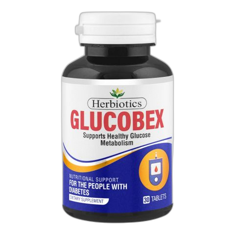 Herbiotics Glucobex Supports Healthy Glucose Metabolism, For Diabetes Patients, Dietary Supplement, 30-Pack