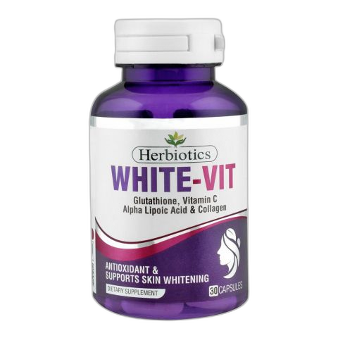 Herbiotics White-Vit Antioxidant & Supports Skin Whitening, Dietary Supplement, 30-Pack