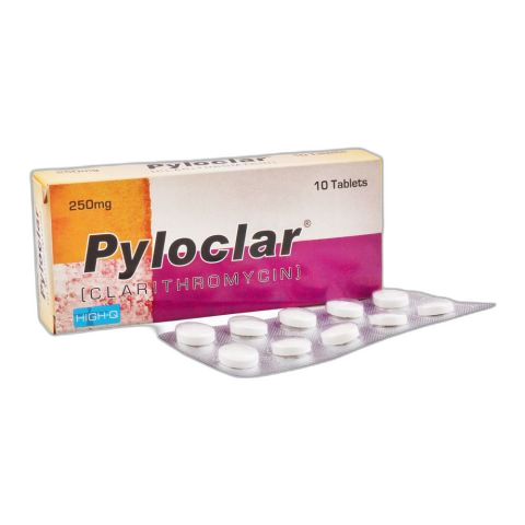High-Q Pharmaceuticals Pyloclar Tablet, 250mg, 10-Pack