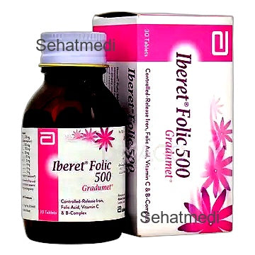 Iberet Folic-500 Gradumet Tablets (1 Bottle = 30 Tablets)