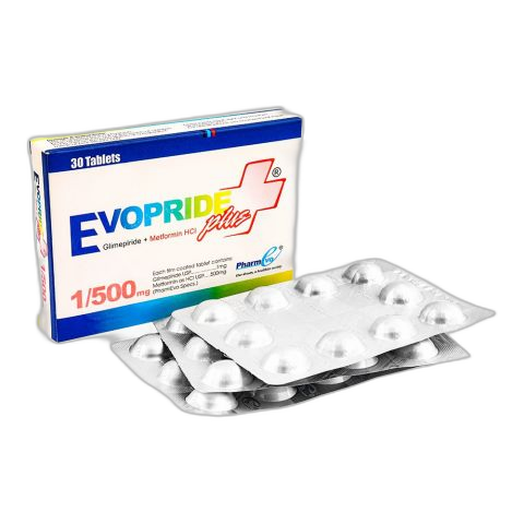 PharmEvo Evopride Plus Tablet, 1/500mg, 30-Pack