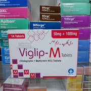 ATCO Laboratories Viglip-M Tablet, 50mg+1000mg, 14-Pack