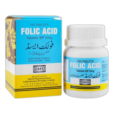 Zafa Pharmaceuticals Folic Acid Tablet, 5mg