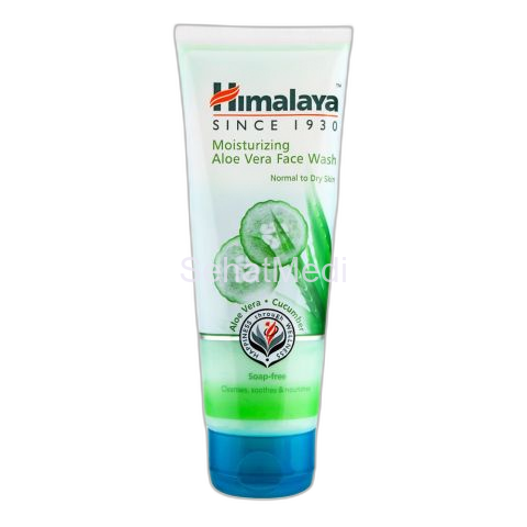 Himalaya Moisturizing Aloe Vera Face Wash, Soap Free, Normal To Dry Skin, 100ml