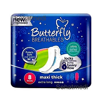 Butterfly Maxi Thick Night Sanitary Pads Extra Long 8Pcs