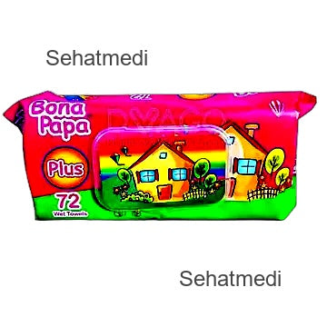 Bona Papa Plus Baby Wipes (1 Box = 72Pcs)