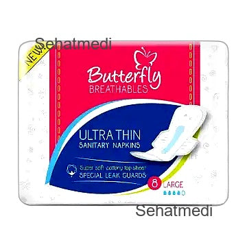 Butterfly Breathables Ultra-Thin Cottony Sanitary Pads Long 8 Pcs