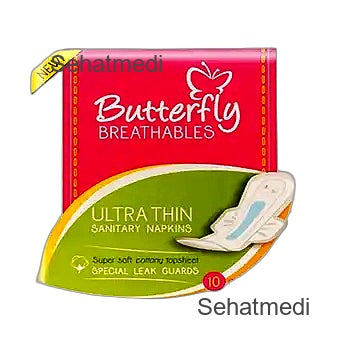 Butterfly Breathables Ultra-Thin Cottony Sheet Sanitary Pads Extra Long 10Pcs