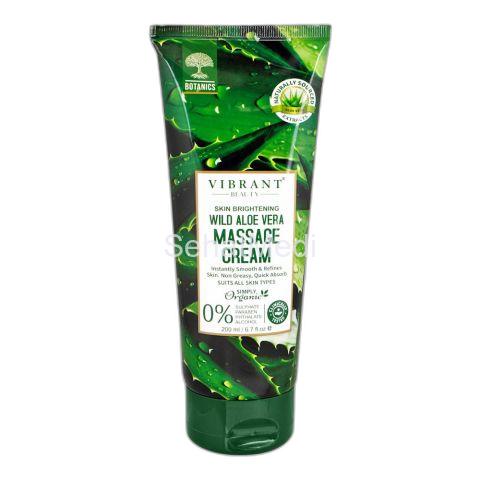 Vibrant Beauty Skin Brightening Wild Aloe Vera Massage Cream, Parabens & Sulphate Free, 200ml