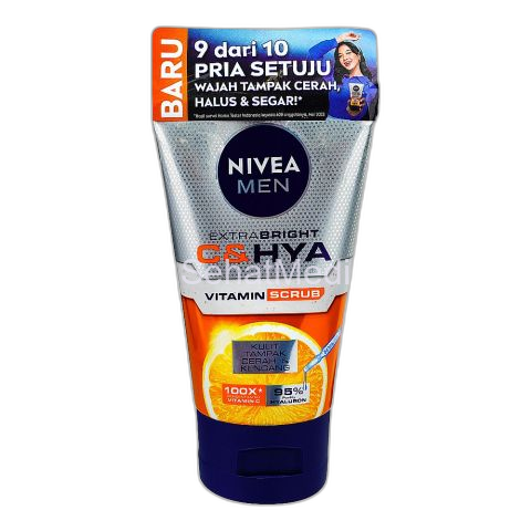 Nivea Men Extra Bright Vitamin-C & HYA Scrub, 100ml