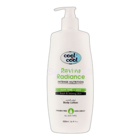 Cool & Cool Intense Nutrition Revive Radiance Aloe Vera + Milk Body Lotion, All Skin Types, 500ml