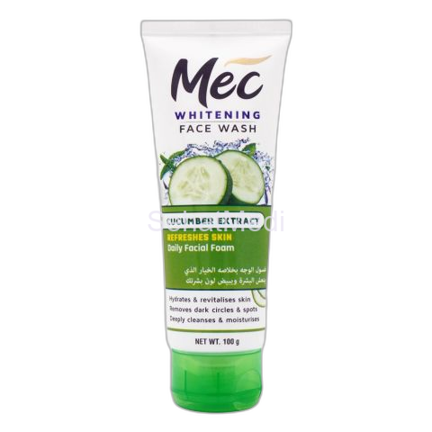 Mec Whitening Cucumber Extract Face Wash, 100g