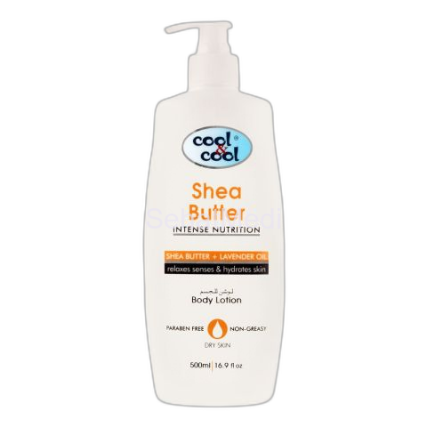 Cool & Cool Intense Nutrition Shea Butter + Lavender Oil Body Lotion, Dry Skin, 500ml