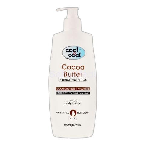 Cool & Cool Intense Nutrition Cocoa Butter + Vitamin E Body Lotion, Dry Skin, 500ml