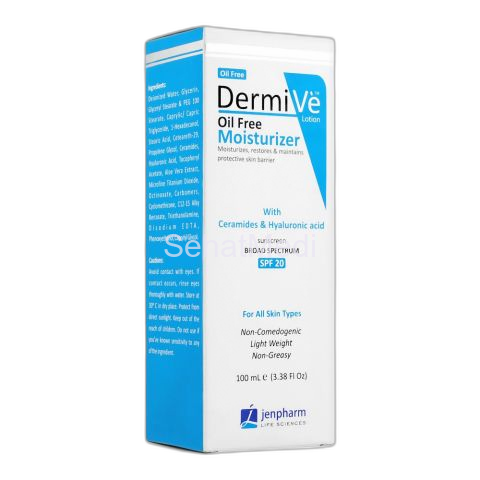 Dermive Oil Free Moisturizer, SPF-20, For All Skin Types, 100ml