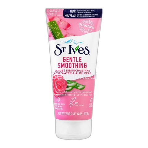 St. Ives Gentle Smoothing Rose Water & Aloe Vera Scrub, Tube, Oil Free, 170g