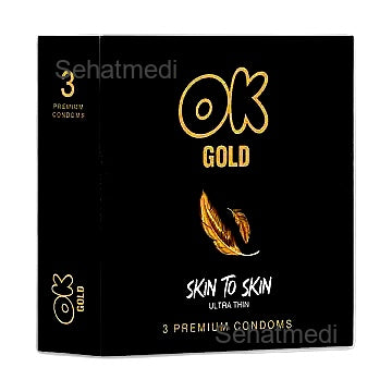 Ok Gold Skin To Skin Condom (1 Box = 3 Pcs)