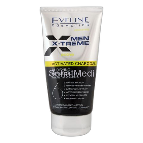 Eveline Men X-Treme Active Activated Charcoal 6-In-1 Purifying Scrub Gel, 150ml