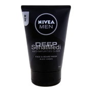 Nivea Men Deep Anti-Impurities Clean Face & Beard Wash, Black Carbon, 100ml