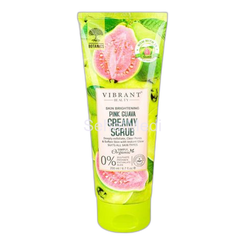 Vibrant Beauty Skin Brightening Pink Guava Creamy Scrub, For All Skin Types, Sulphate, Paraben & Phthalate Free, 200ml