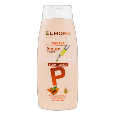 Elmore Skin Whitening Natural Moisturizing Body Lotion, Papaya, Vitamin E & Sunscreen, All Skin Type, 250ml