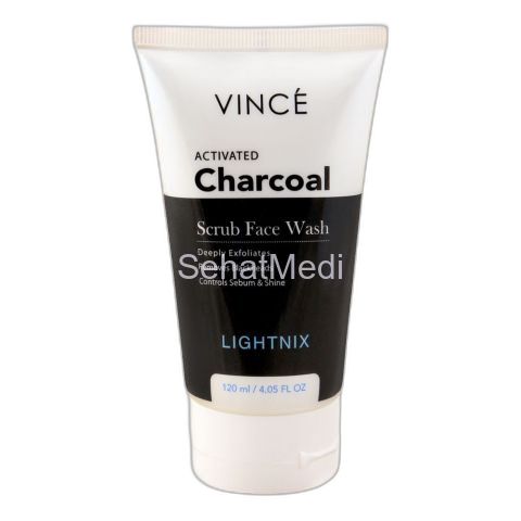 Vince Activated Charcoal Lightnix Scrub Face Wash, Paraben Free, Removes Blackheads, 120ml