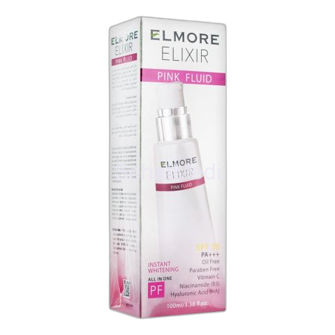 Elmore Elixir 5-In-1 Instant Whitening SPF 50 Pink Fluid, Paraben Free, 100ml